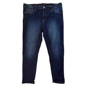 Hype Mens Dark Wash Slim Tapered Stretch Denim Jeans Size 40 Blue Trousers